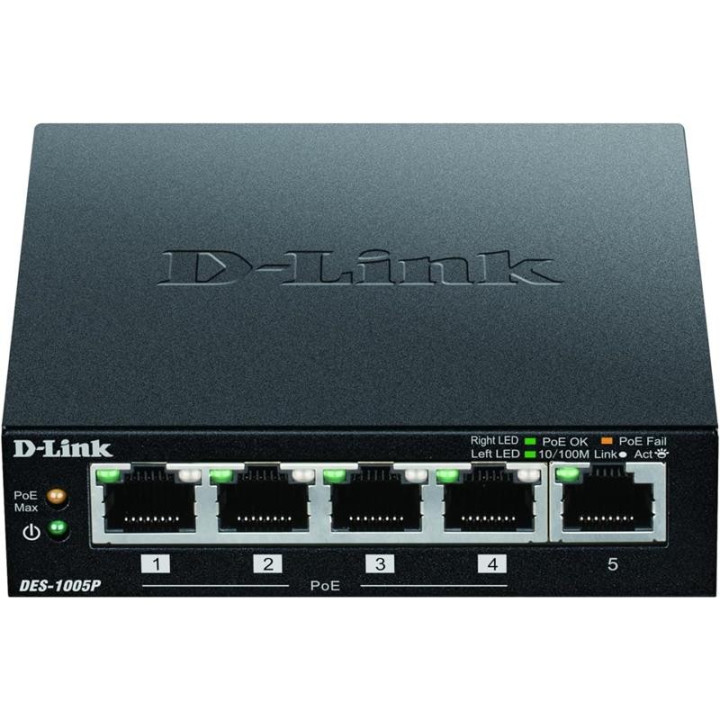 Switch D-Link Gigabit 5 Puertos DGS-1005P/E POE | InfoChen