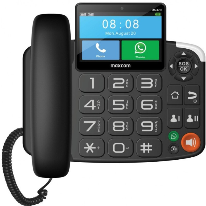 Teléfono Fijo Maxcom MM42D 4G Black | InfoChen Canarias