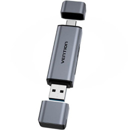 Lector De Tarjetas Externo Vention USB-A 3.0/USB-C Microsd/tf