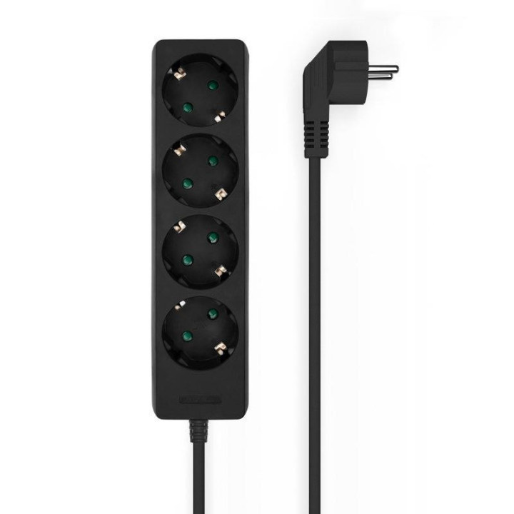 Regleta Aisens 4 Schukos Proteccion 1,4M Black | InfoChen