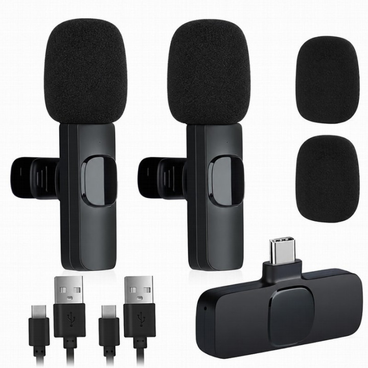 Microfono Receptor Oneway USB C Lavalier 2 Microfonos Pinza