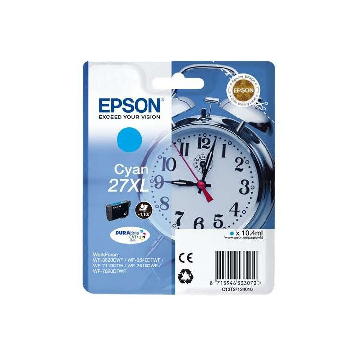 Tinta Epson C13T27124012 Cyan T2712 27XL Durabrite Ultra |