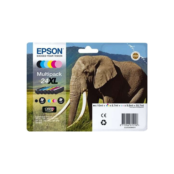 Tinta Epson C13T24384011 Multipack 6 Colores 24XL | InfoChen