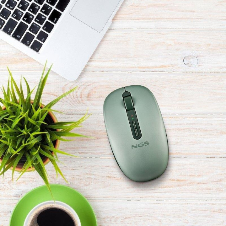Raton Ngs Fog Dual Wireless Silent Ergonomic Green | InfoChen