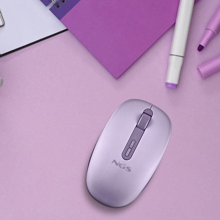 Raton Ngs Fog Dual Wireless Silent Ergonomic Purple | InfoChen