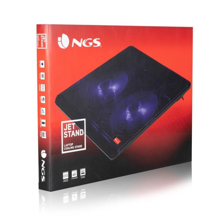 Soporte + Ventilador Notebook Ngs Jetstand Black | InfoChen