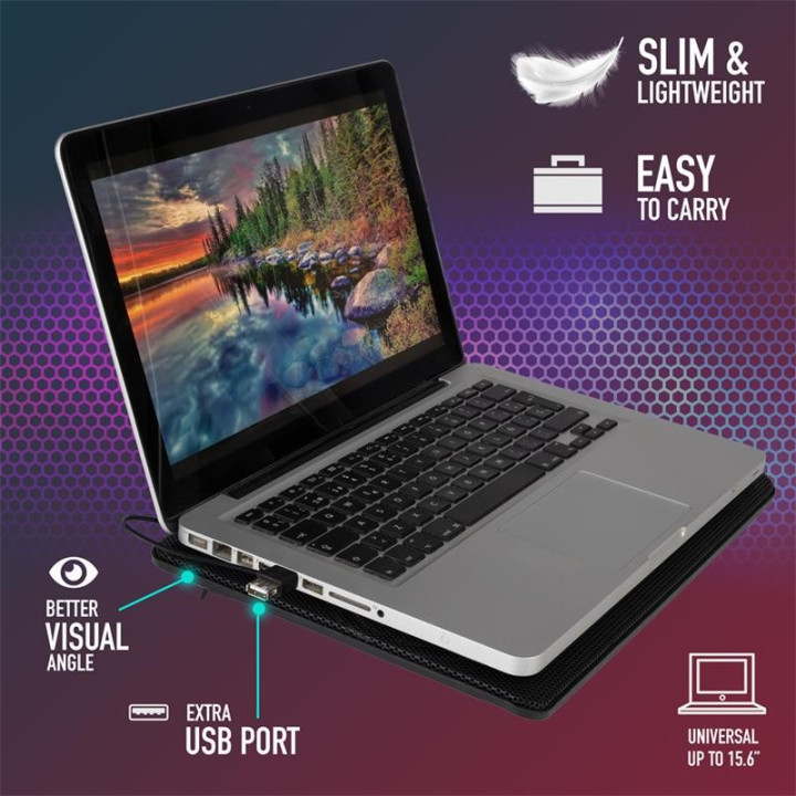 Soporte + Ventilador Notebook Ngs Jetstand Black | InfoChen