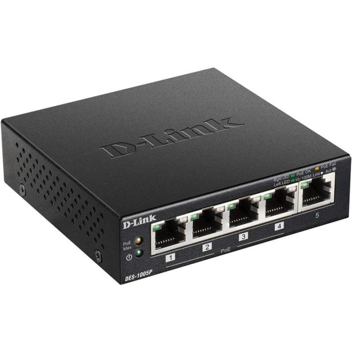 Switch D-Link Gigabit 5 Puertos DGS-1005P/E POE | InfoChen