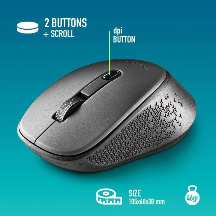 Raton Ngs Dew Gray Wireless Silent Grey | InfoChen Canarias