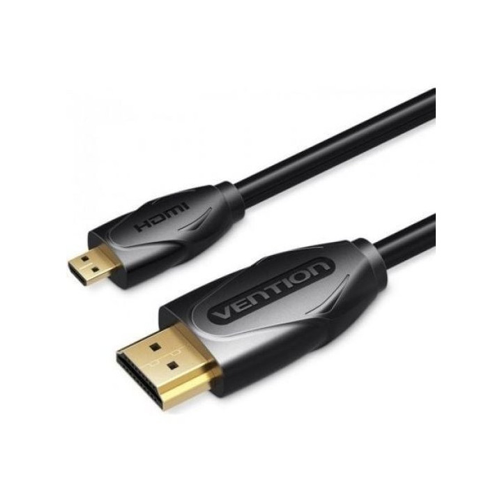 Cable HDMI 1.4 Hdmi/m - Micro Hdmi/m Vention 1M Black | InfoChen