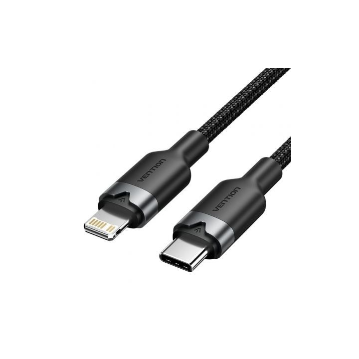 Cable Vention USB-C - Lightning 27W 2M Black | InfoChen Canarias