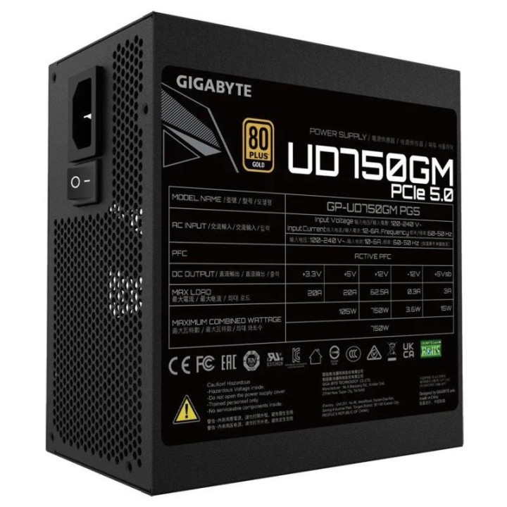 Fuente De Alimentacion Gigabyte Ud 750W PG5 80+ Modular Atx Gold