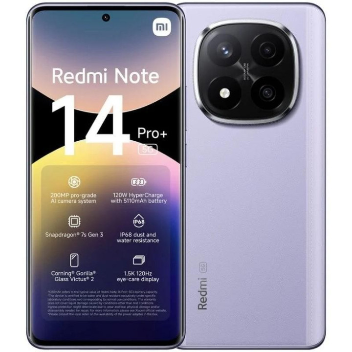 Smartphone Xiaomi Redmi Note 14 Pro+ 6.67 8GB/256GB/200MP/NFC/5G