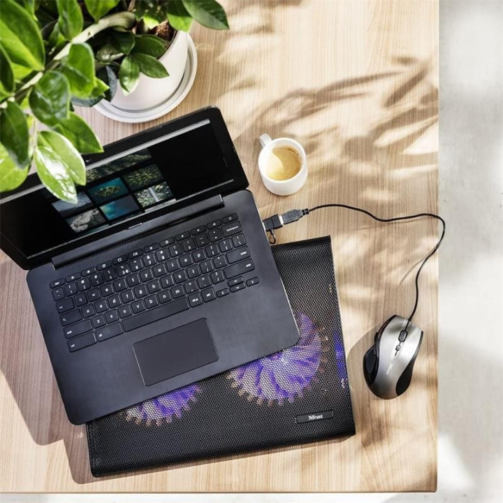 Soporte + Ventilador Notebook Trust Hasta 17.4 Black | InfoChen