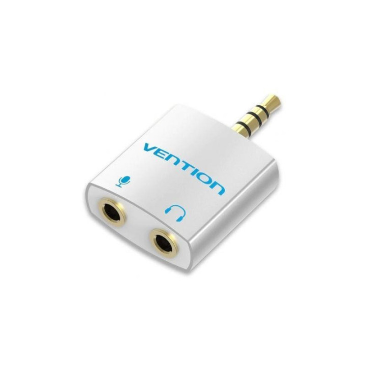 Adaptador Audio Vention Jack 3.5/M - 2X Jack 3.5/H White |