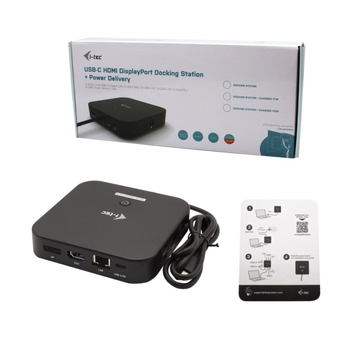 Docking I-Tec USB-C - 5XUSB/HDMI/RJ45/DP/JACK/USB-C Black |
