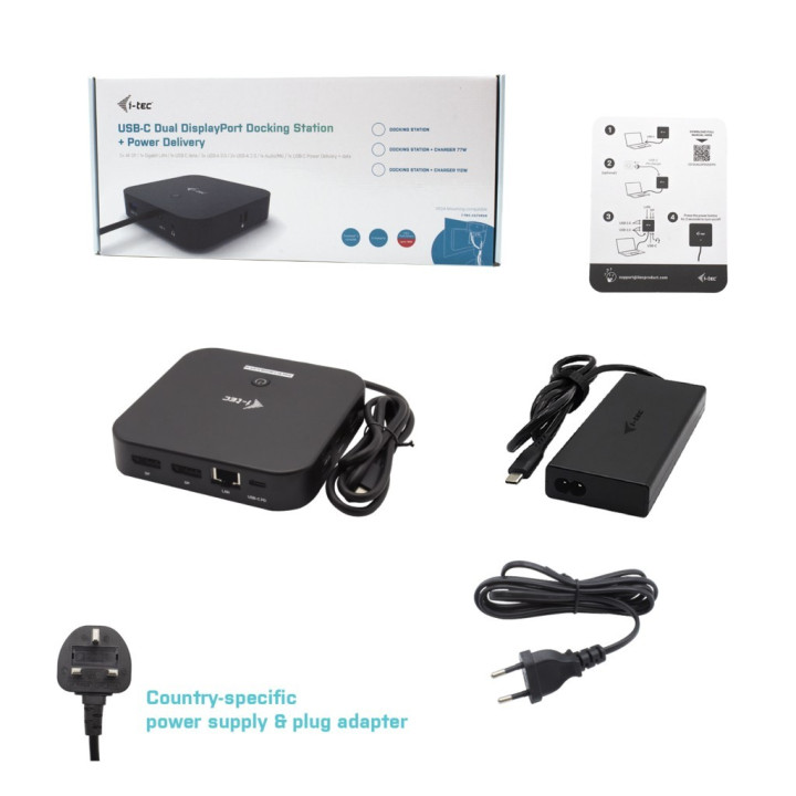 Docking I-Tec USB-C - 5XUSB/HDMI/RJ45/DP/JACK/USB-C Pd 100W Black