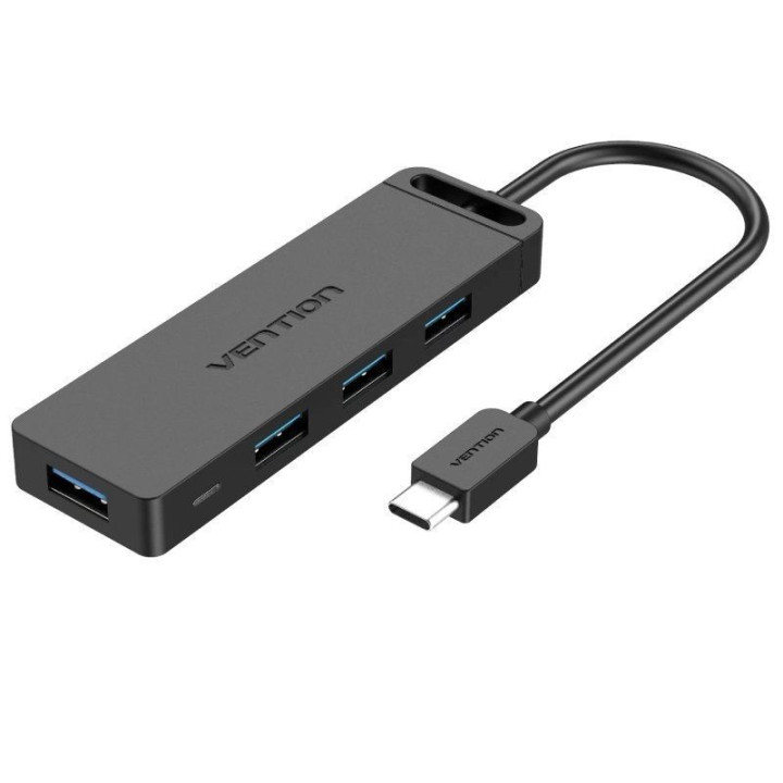 Hub Vention USB-C 5 En 1 Micro USB Pd X4 USB-A Black | InfoChen
