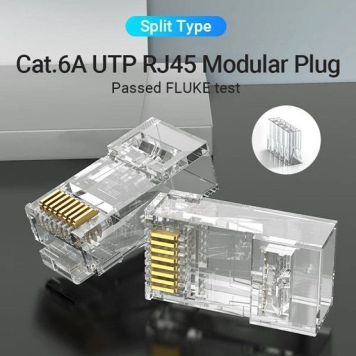 Conector Bolsa 10UD RJ45 Vention Macho CAT6A Utp | InfoChen