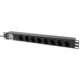 Regleta Lanberg 8 Schukos Con Proteccion 2M Black | InfoChen