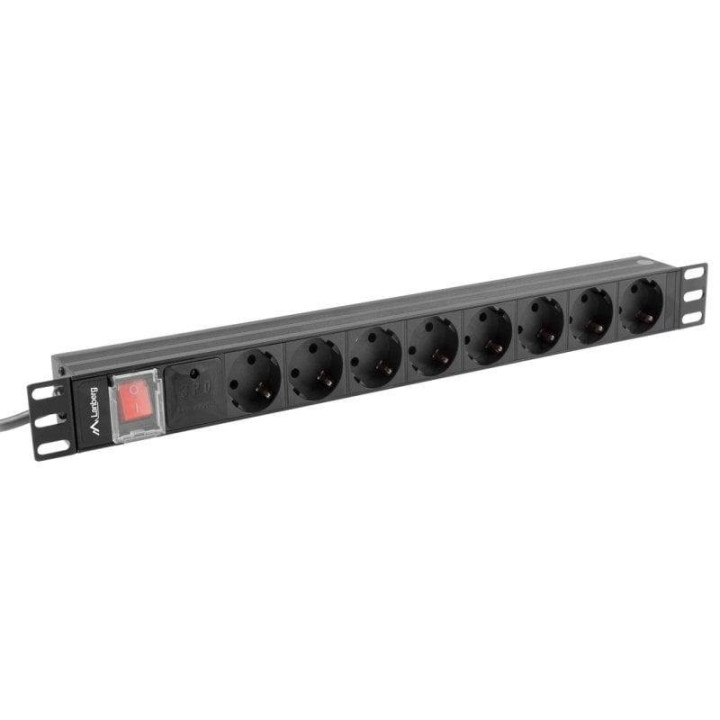 Regleta Lanberg 8 Schukos Con Proteccion 2M Black | InfoChen