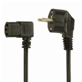 Cable Alimentacion Gembird Schuko A C13 90º 1.8M Black | InfoChen