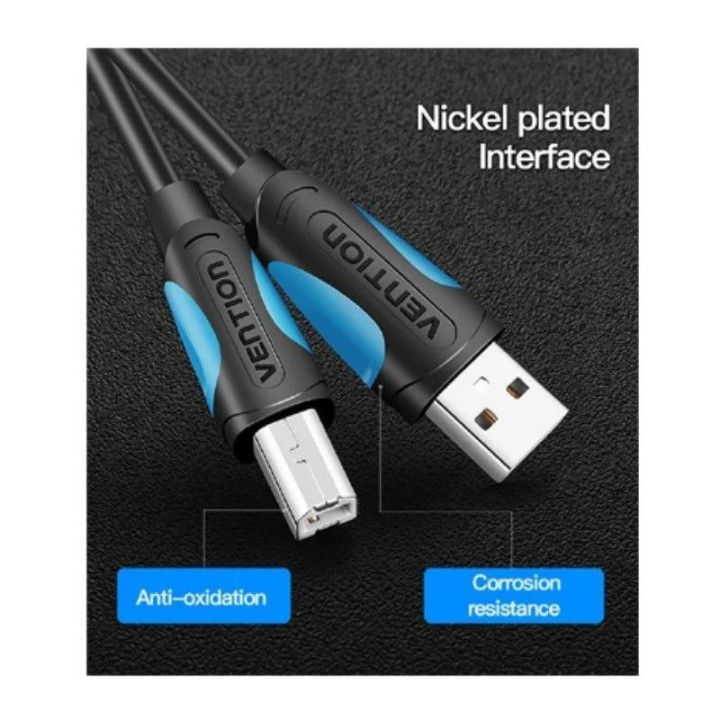 Cable USB 2.0 Vention USB-A/m - USB-B/m 1M 480MBPS Black |