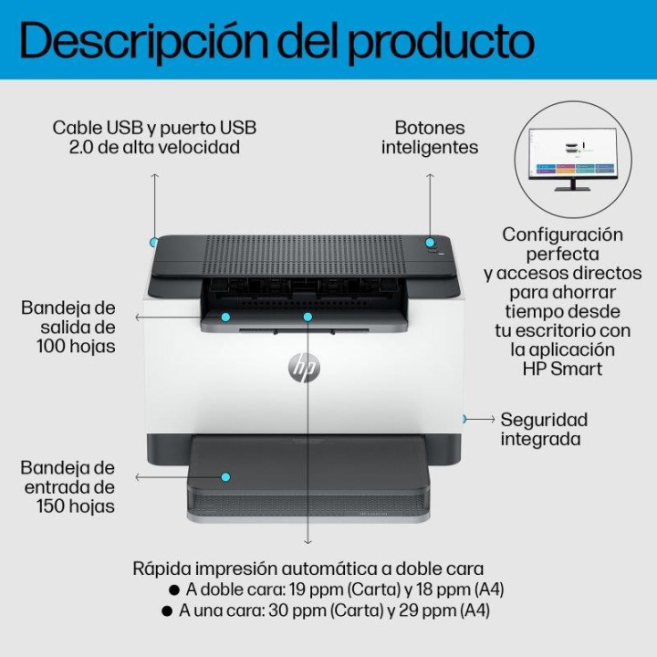 Impresora HP Laser Monocromo Laserjet M209D | InfoChen Canarias