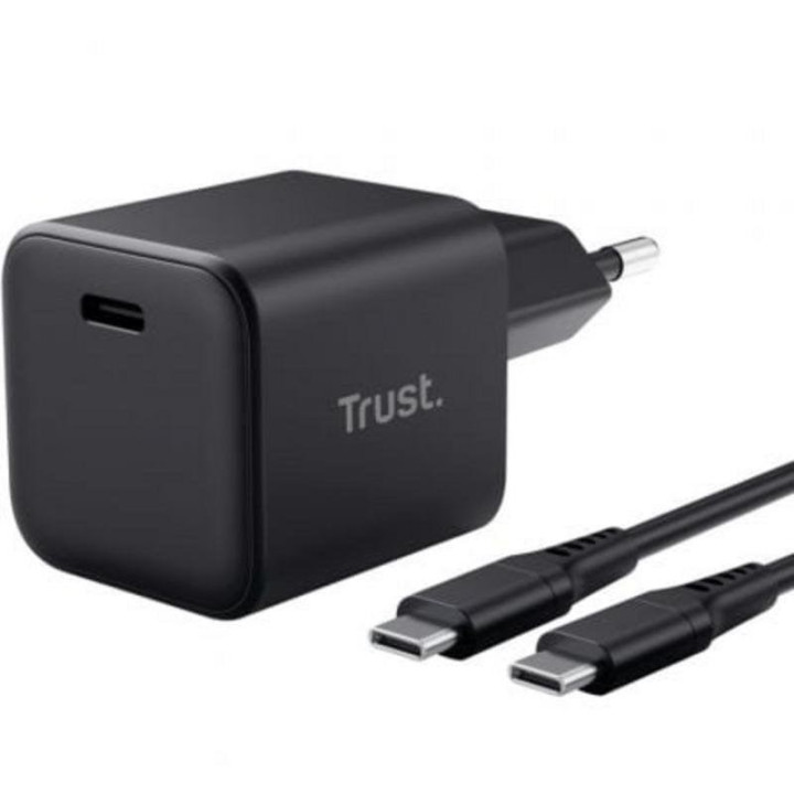 Cargador Gan Trust Maxo USB-C 65W + Cable USB-C 2M Black |
