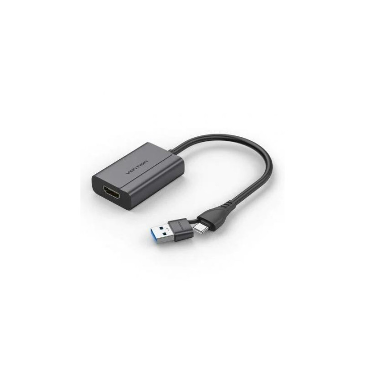 Conversor Vention USB-C/m USB-A/m A Hdmi/h 0.15M Black | InfoChen