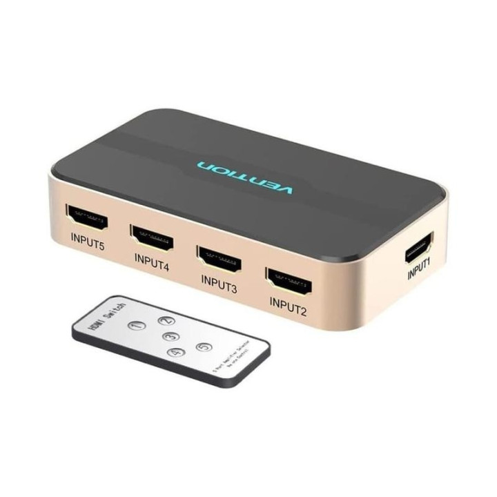 Duplicador Vention 5XHDMI Hembra - HDMI Macho Gold/black |