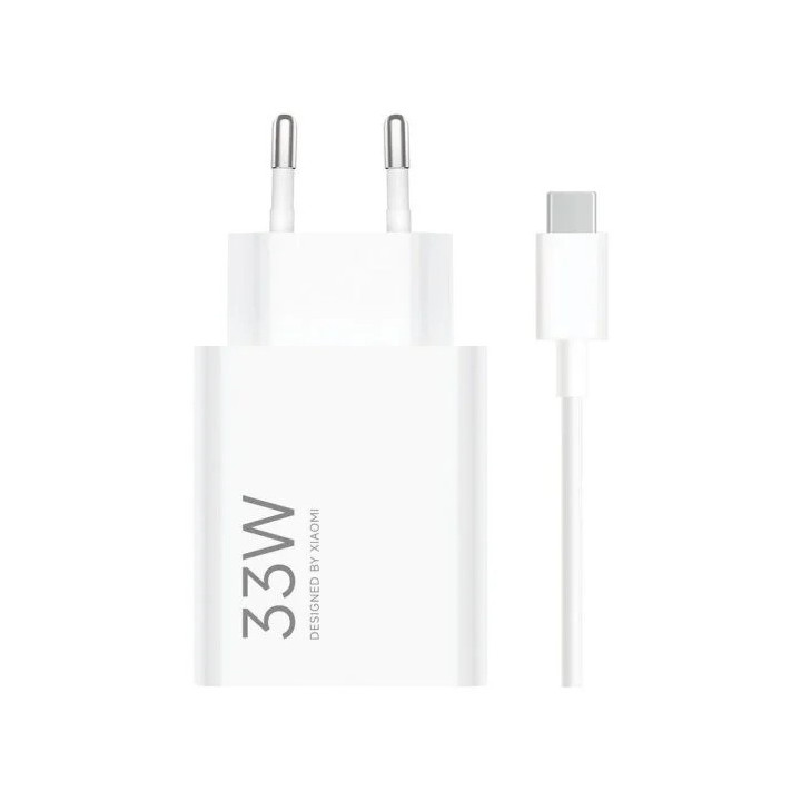Cargador De Pared Xiaomi Combo 33W USB-A + Cable White | InfoChen
