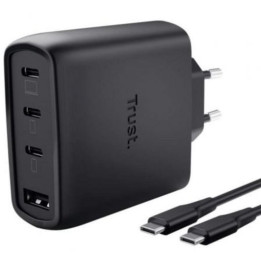 Cargador Trust Maxo 3XUSB-C 1XUSB-A 65W + Cable USB-C 2M Black |