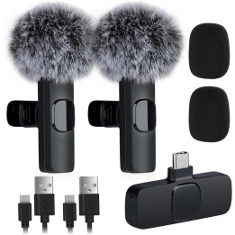 Microfono Receptor Oneway USB C Lavalier 2 Microfonos Pinza