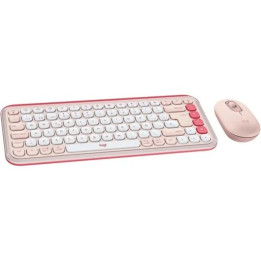Teclado + Raton Logitech Pop Icon Wireless Rose/white | InfoChen