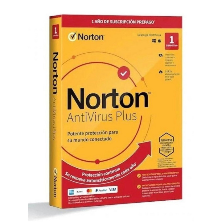 Norton Antivirus Plus 2GB Es 1 User 1 Device 1 Año L. Electronica