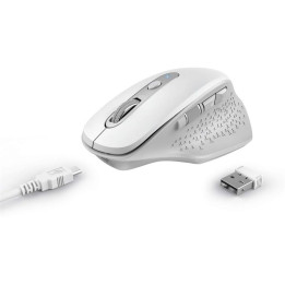 Raton Trust Ozaa Ergonomico Recargable Wireless White | InfoChen