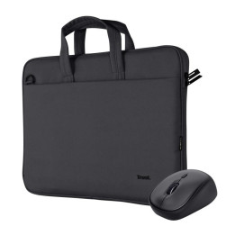 Maletin Trust Bologna 16 Black + Raton Wireless Silent Black |