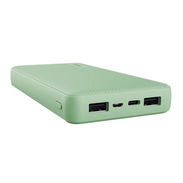 Powerbank Trust Primo 20000MAH USB + USB-C 2A Green | InfoChen