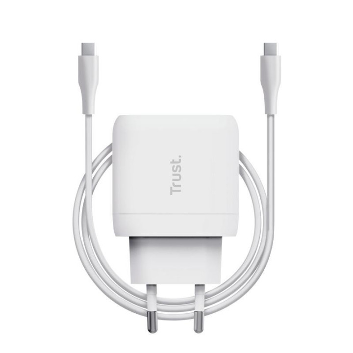 Cargador Trust Maxo USB-C 45W 2M White | InfoChen Canarias