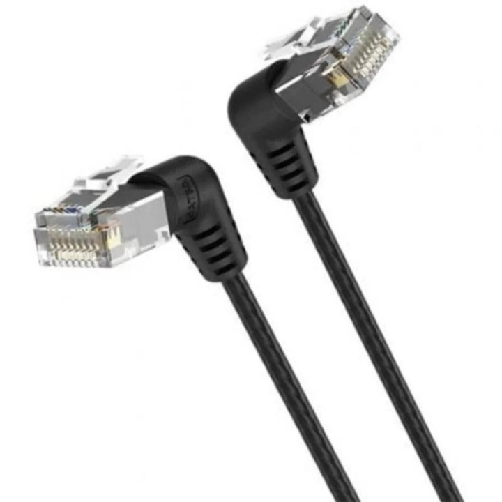 Cable De Red CAT6A Utp 1M Vention Acodado Black | InfoChen