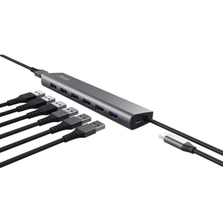 Hub USB Trust Halyx 7 Puertos USB 3.2 7X USB-A 1X USB-C |