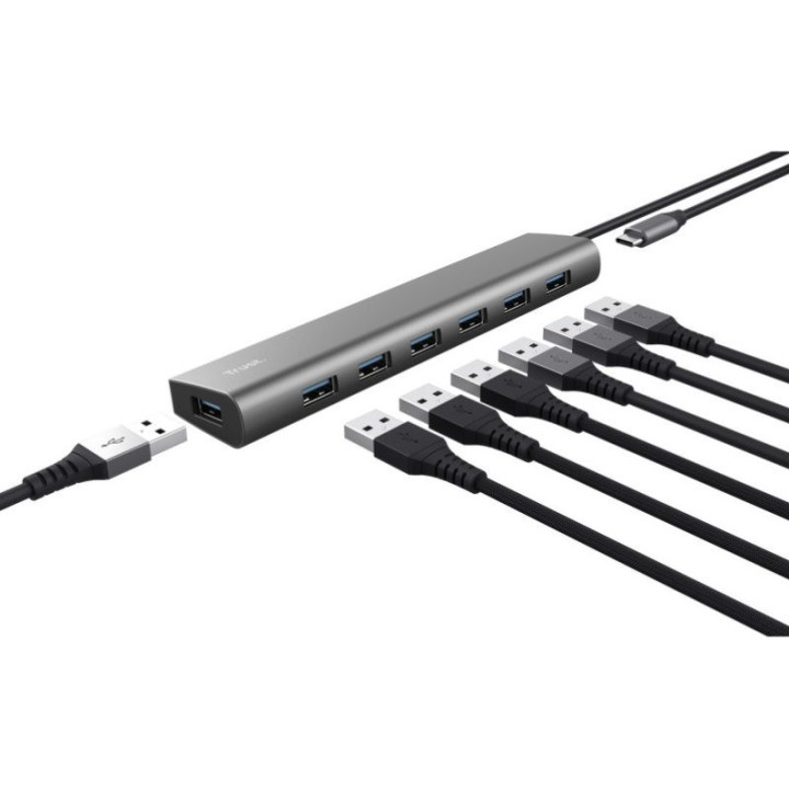 Hub USB Trust Halyx 7 Puertos USB 3.2 7X USB-A 1X USB-C |