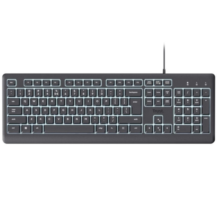 Teclado Trust Primo USB Illuminated Black | InfoChen Canarias