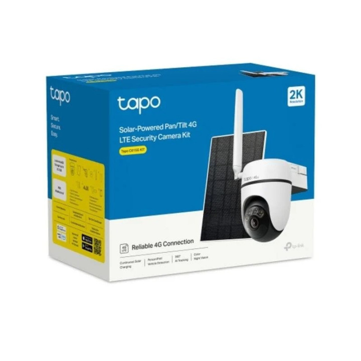 Cámara IP Tp-Link Tapo C615G 2K Qhd 4G Lte 360º Exterior + Panel