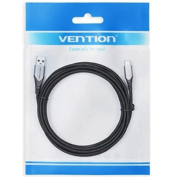 Cable USB-A 2.0 Vention Tipo USB-A/m - USB-C/m 0.25M Black |