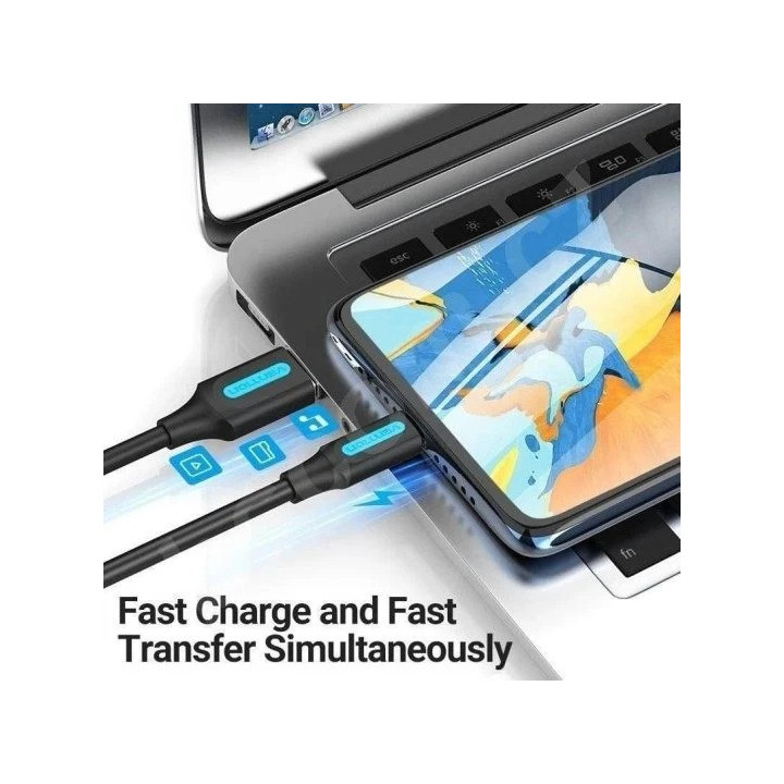 Cable Vention USB-A 2.0 - Micro USB 60W 480MBPS 1.5M Black |