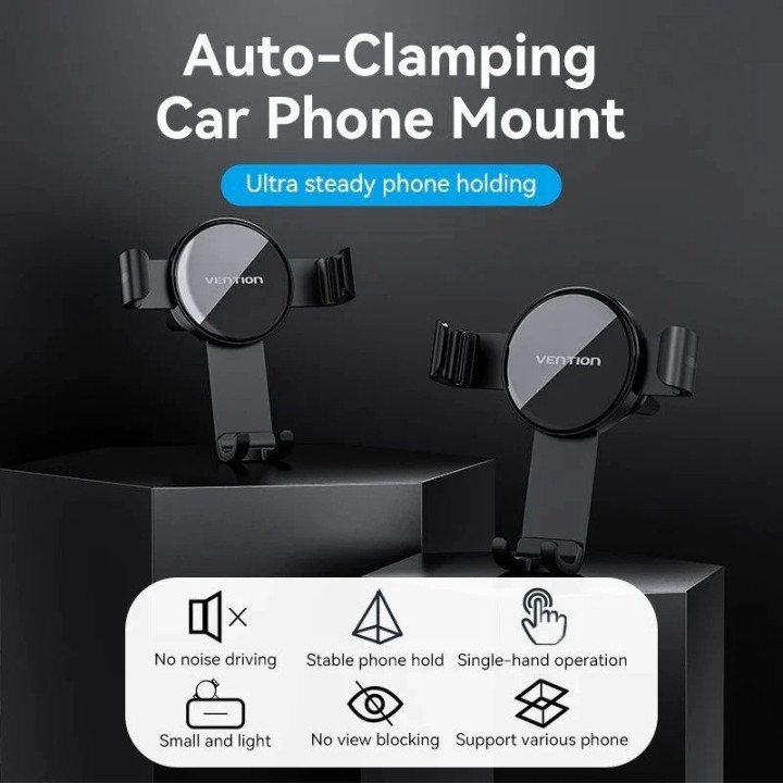 Soporte Vention Coche Para Smartphone 4.7-7.2 Clip Black |