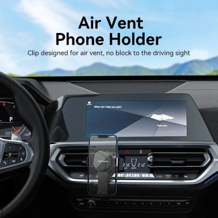 Soporte Vention Coche Para Smartphone 4.7-7.2 Clip Black |