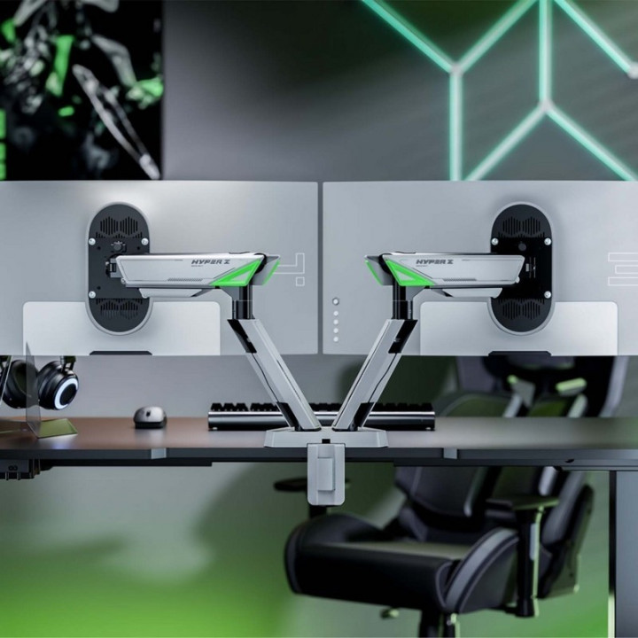 Soporte De Mesa Gaming Para 2 Tv/monitor Aisens 17 - 38 2 Brazos
